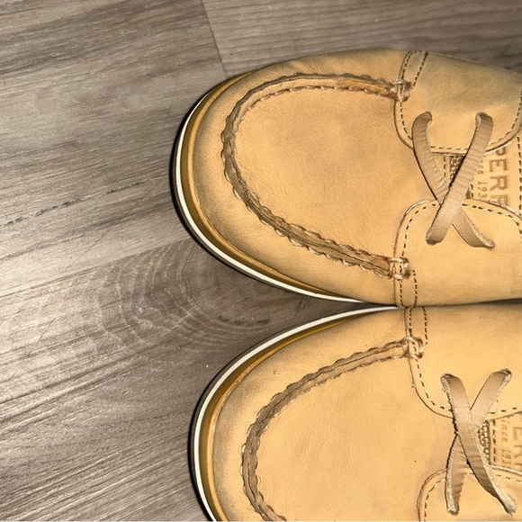 Sperry Tan Leather Flats Nautical Loafers - Picture 5 of 6
